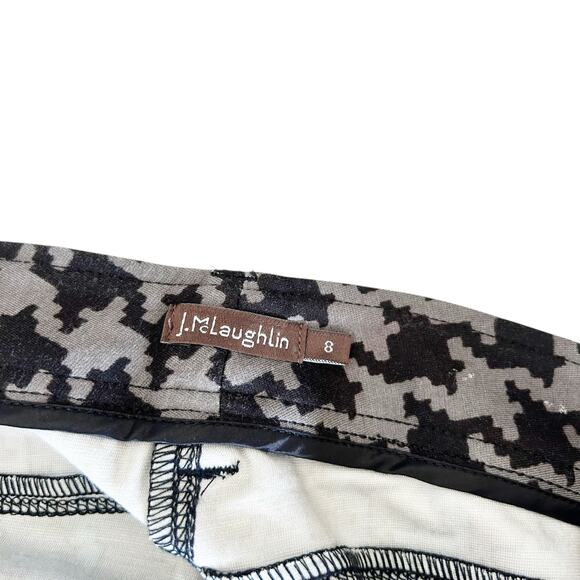 J. McLaughlin Black Gray Houndstooth Pants Sz 8 - Picture 2 of 5